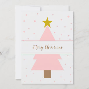 Solo Pink Christmas Tree Topped with a Golden Star