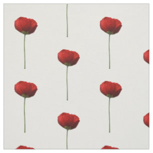 Solo Red Iceland Poppy Pattern Fabric