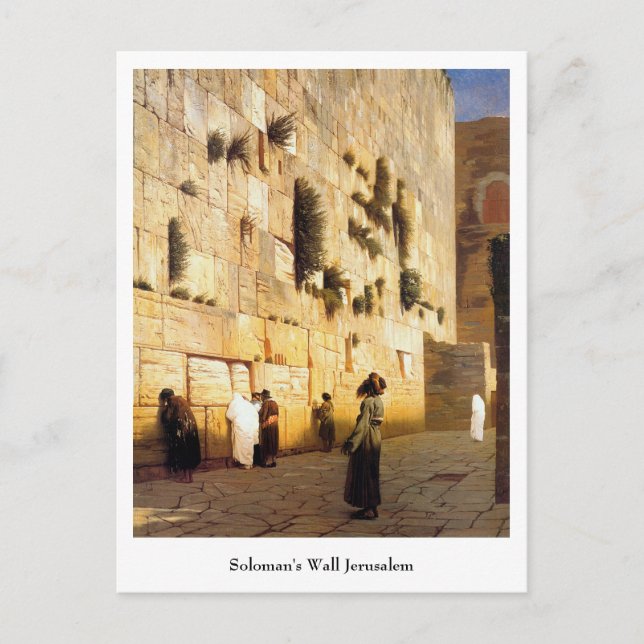 Soloman's Wall Jerusalem, Jean-Leon Gerome Postcard (Front)