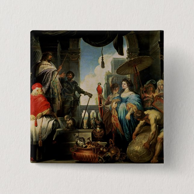 Solomon and the Queen of Sheba 15 Cm Square Badge (Front)