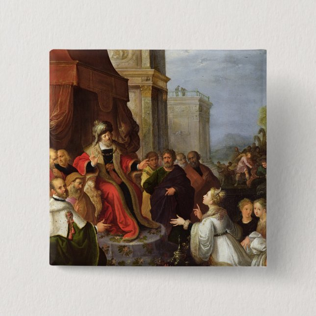 Solomon and the Queen of Sheba 15 Cm Square Badge (Front)