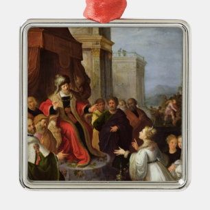 Solomon and the Queen of Sheba Metal Ornament