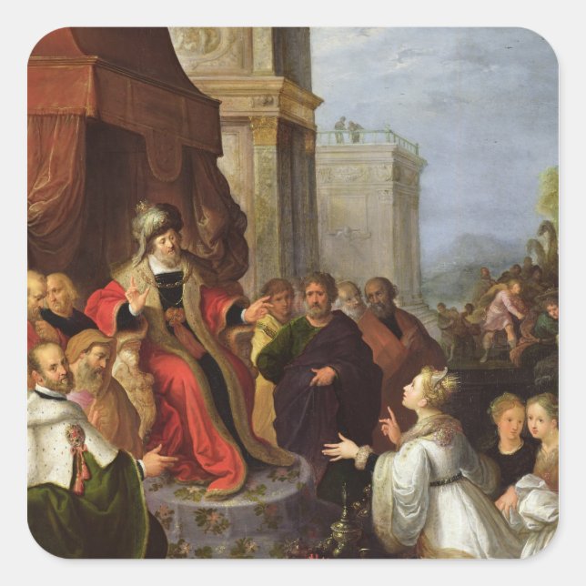 Solomon and the Queen of Sheba Square Sticker (Front)