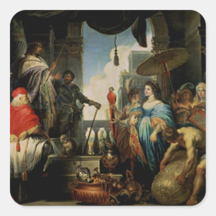 Solomon and the Queen of Sheba Square Sticker
