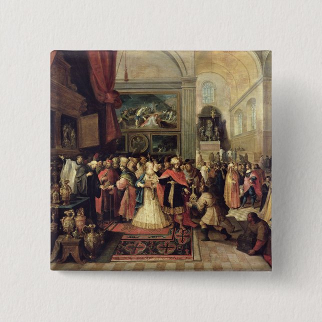 Solomon in the Treasury of the Temple, 1633 15 Cm Square Badge (Front)