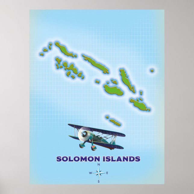 Solomon islands cartography map. poster (Front)