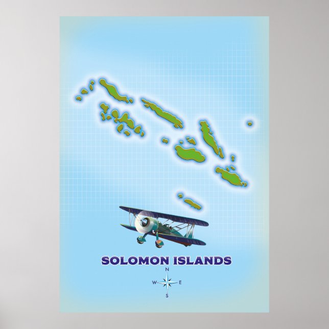 Solomon islands cartography map. poster (Front)