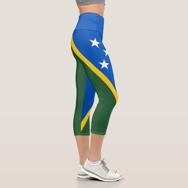 Solomon Islands Flag Capri Leggings (Right)