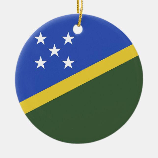 Solomon Islands flag Ceramic Ornament (Front)