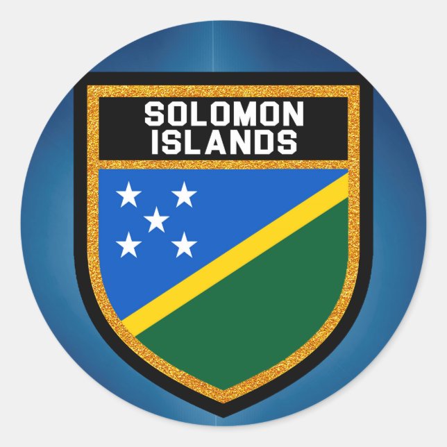 Solomon Islands Flag Classic Round Sticker (Front)