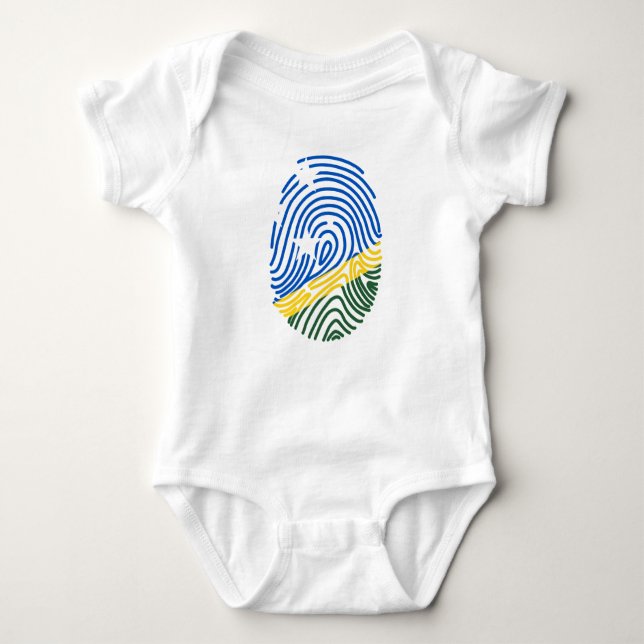 Solomon Islands Flag Fingerprint Baby Bodysuit (Front)