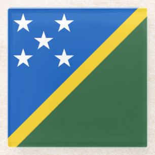 Solomon Islands Flag Glass Coaster
