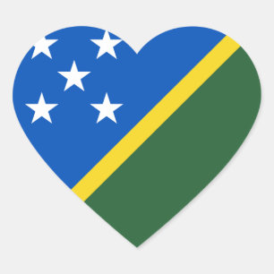 Solomon Islands Flag Heart Sticker