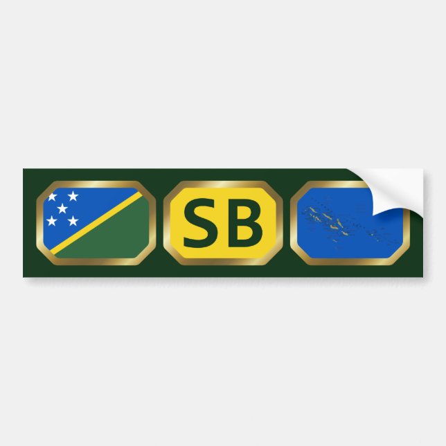 Solomon Islands Flag Map Code Bumper Sticker (Front)