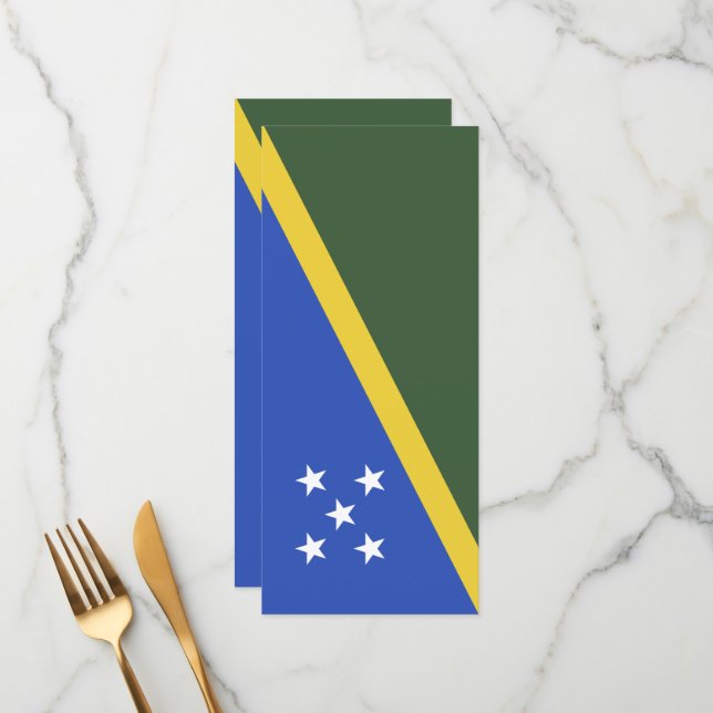 Solomon Islands flag Menu (Front/Back In Situ)
