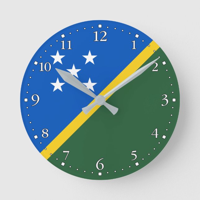 Solomon Islands Flag Round Clock (Front)