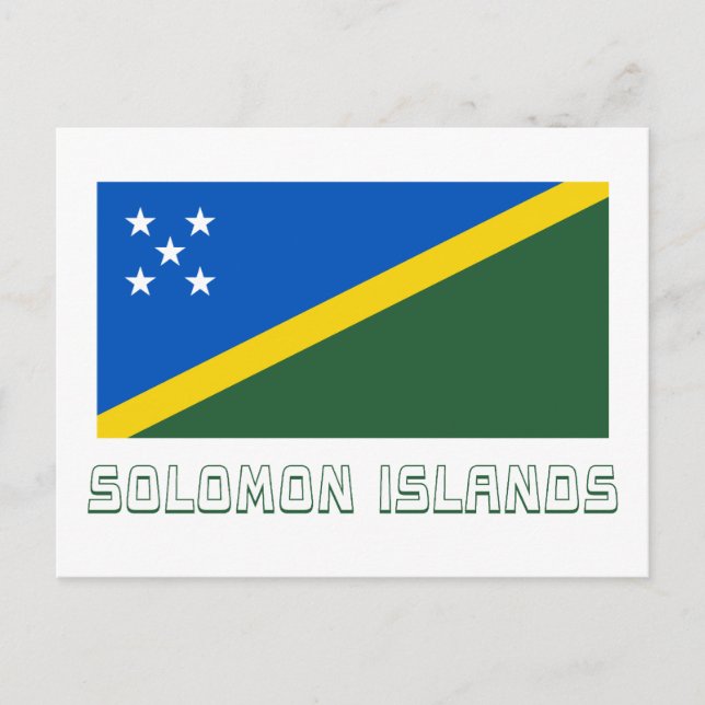 Solomon Islands Flag with Name Postcard (Front)