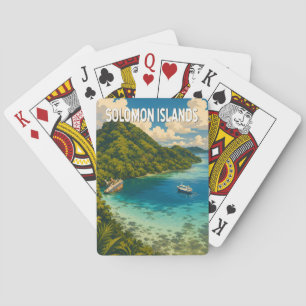Solomon Islands Illustration Travel Art Vintage Playing Cards