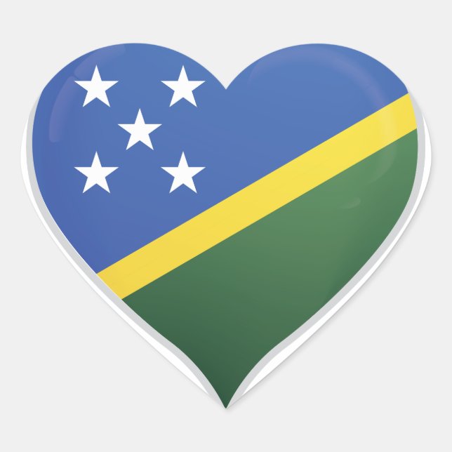 Solomon Islands love flag pride heart sticker (Front)