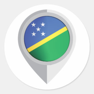 Solomon Islands Pin Location Flag Classic Round Sticker