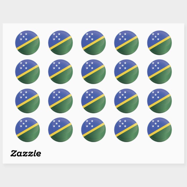 Solomon Islands  Round Icon Flag Classic Round Sticker (Sheet)
