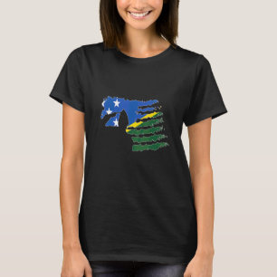 Solomon Islands Soldier Salute Veteran Patriot T-Shirt