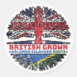 Solomon Islands Solomon Islander British UK Tree Classic Round Sticker