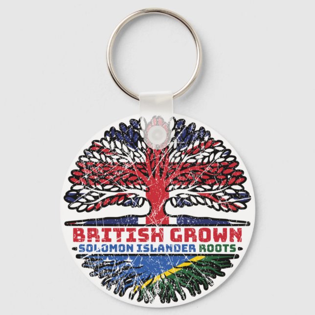 Solomon Islands Solomon Islander British UK Tree Key Ring (Front)