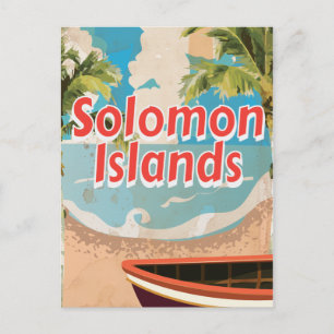 Solomon Islands Vintage vacation Poster Postcard