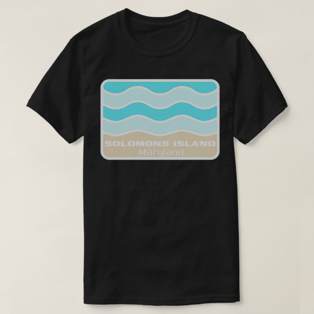 Solomons Island Maryland Crashing Wave on a MD San T-Shirt (Design Front)