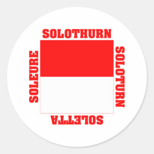 Solothurn Switzerland Canton Flag Classic Round Sticker