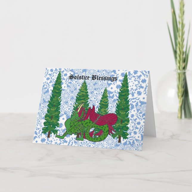 Solstice Blessings Dragon Card (Front)