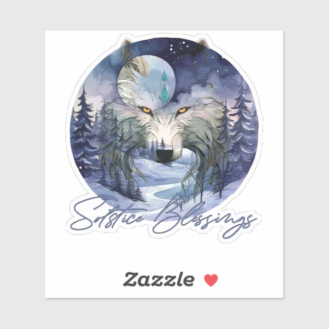 Solstice Blessings Winter Wolf Moonlight Woods (Sheet)