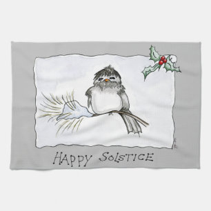 Solstice Chickadee Tea Towel