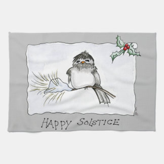 Solstice Chickadee Tea Towel