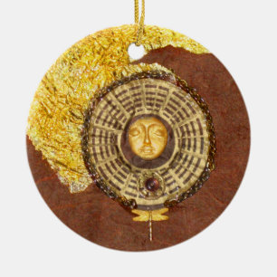 Solstice Sky - collage Ceramic Tree Decoration