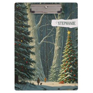 Solstice Spruce Personalized Christmas  Clipboard