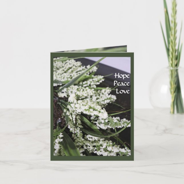 Solstice Winter Wreath Peace Card (Front)