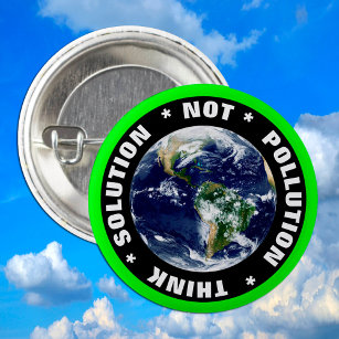 Solution NOT pollution 'THINK' Extinct Rebellion 3 Cm Round Badge