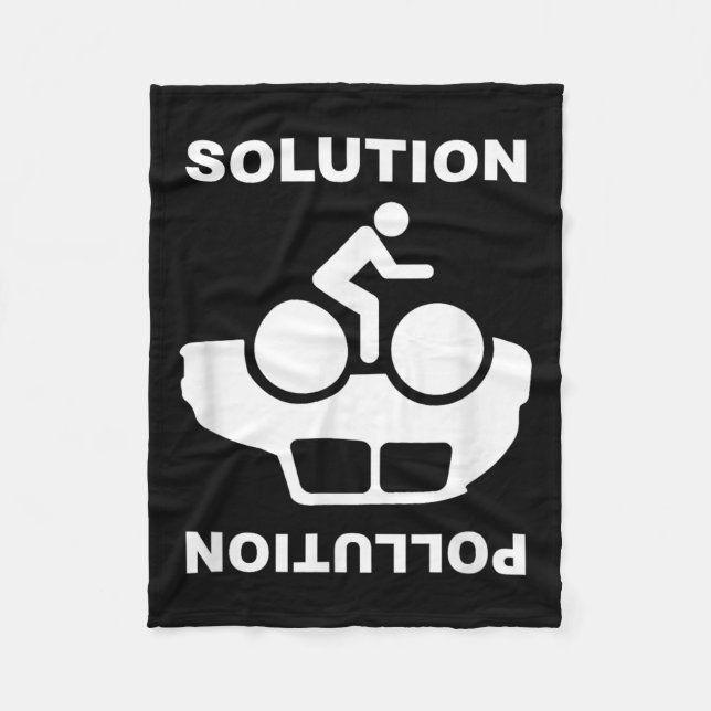 Solution Pollution Bicycle Bike Environmental Prot Fleece Blanket (Front)