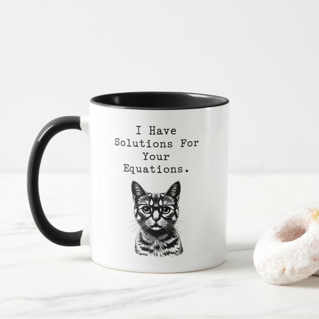 Solutions for Equations Math Whiz Design Mug (With Donut)
