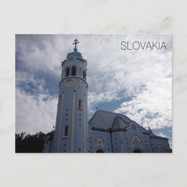 solvakia blue church postcard (Front)