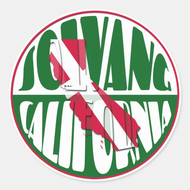 Solvang California Classic Round Sticker (Front)