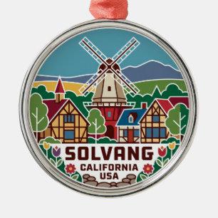 Solvang USA Metal Ornament