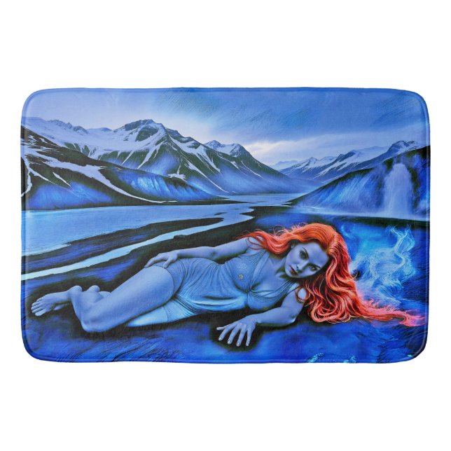 “Sólvátra”  - Flame Beneath Ice Bath Mat (Front)