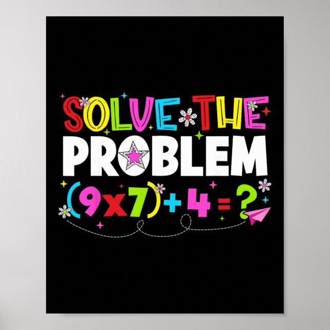 Solve The Problem Funny 67 Six Seven Meme Boy Girl Poster (Front)