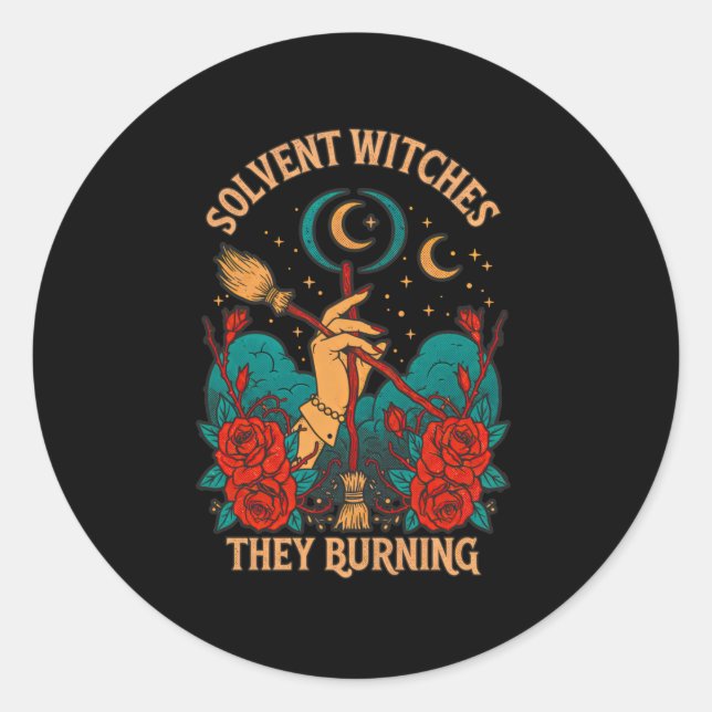 Solvent Witches Burning Sticker  (Front)