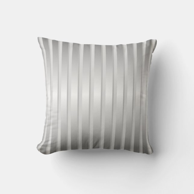 Solver grey stripe throw pillow (Front)