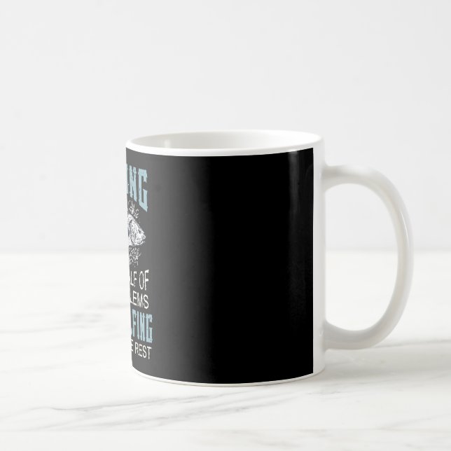Solves Half Of My Problems Fishing Disc Golf Fish  Coffee Mug (Right)