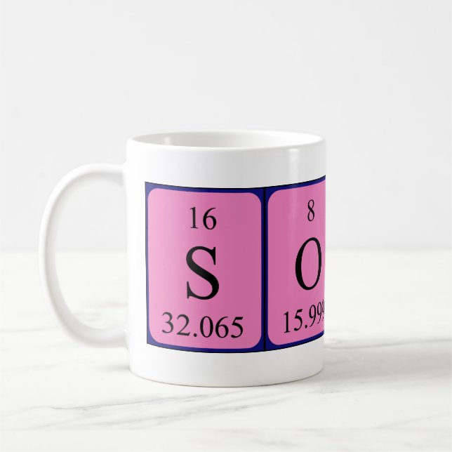 Sölvi periodic table name mug (Left)